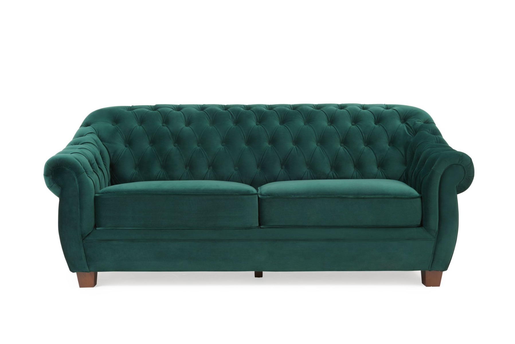 Photo 1 of Eva chesterfield green velvet three-seater sofa