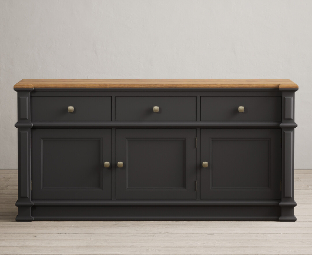 Product photograph of Lawson Oak And Charcoal Grey Painted Extra Large Sideboard from Oak Furniture Superstore