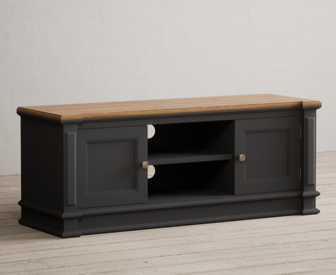 Photo 1 of Lawson oak and charcoal grey painted large tv cabinet