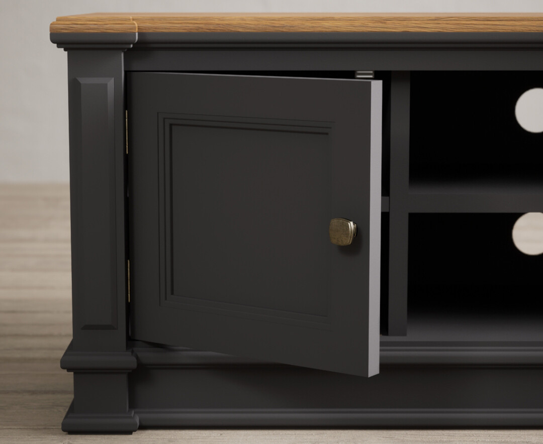 Photo 2 of Lawson oak and charcoal grey painted large tv cabinet