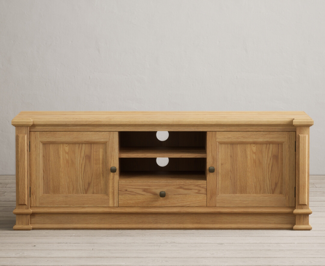 Product photograph of Lawson Solid Oak Super Wide Tv Cabinet from Oak Furniture Superstore