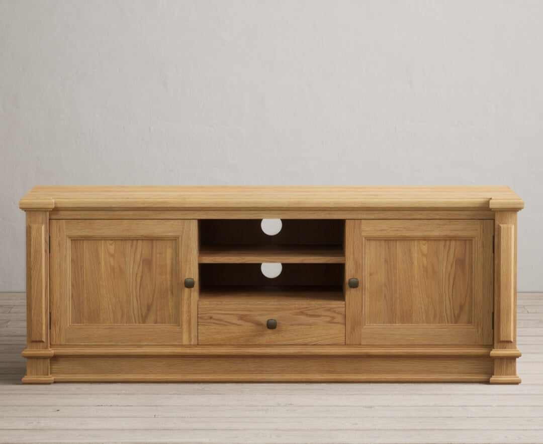 Lawson Solid Oak Super Wide Tv Cabinet