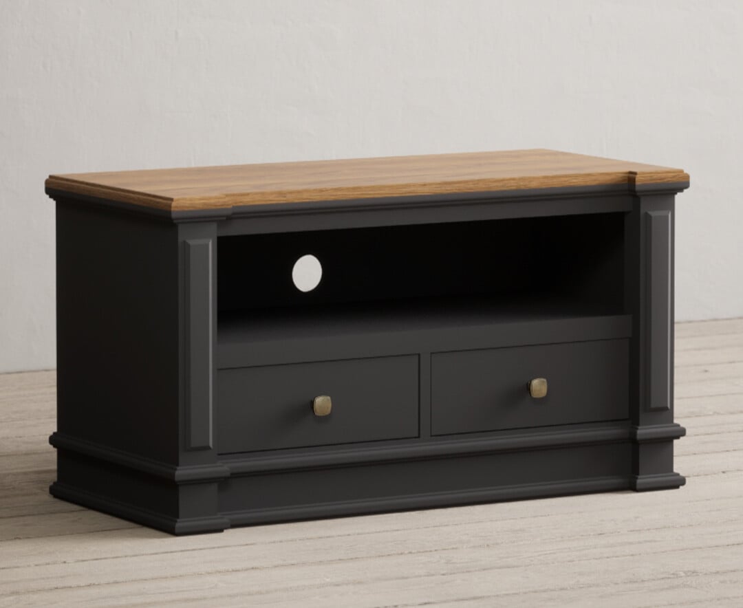 Lawson Oak and Charcoal Grey Painted Small TV Cabinet