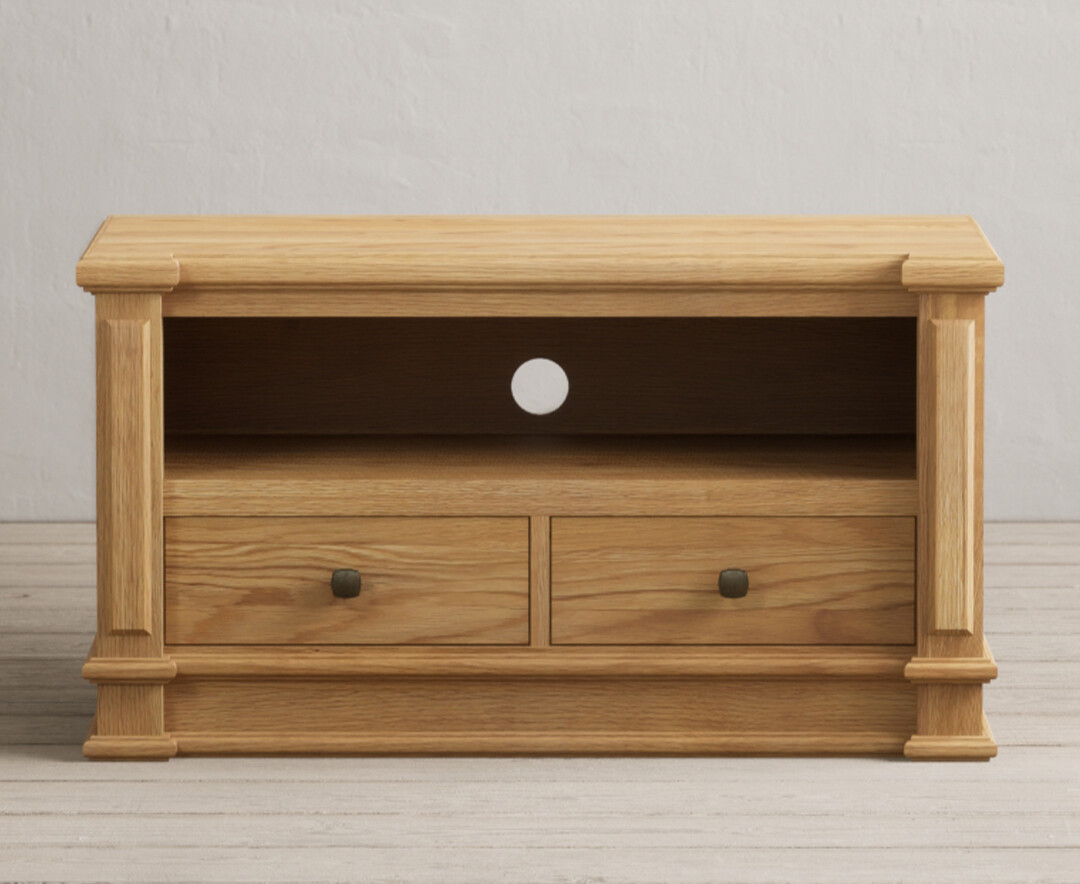 Product photograph of Lawson Solid Oak Small Tv Cabinet from Oak Furniture Superstore