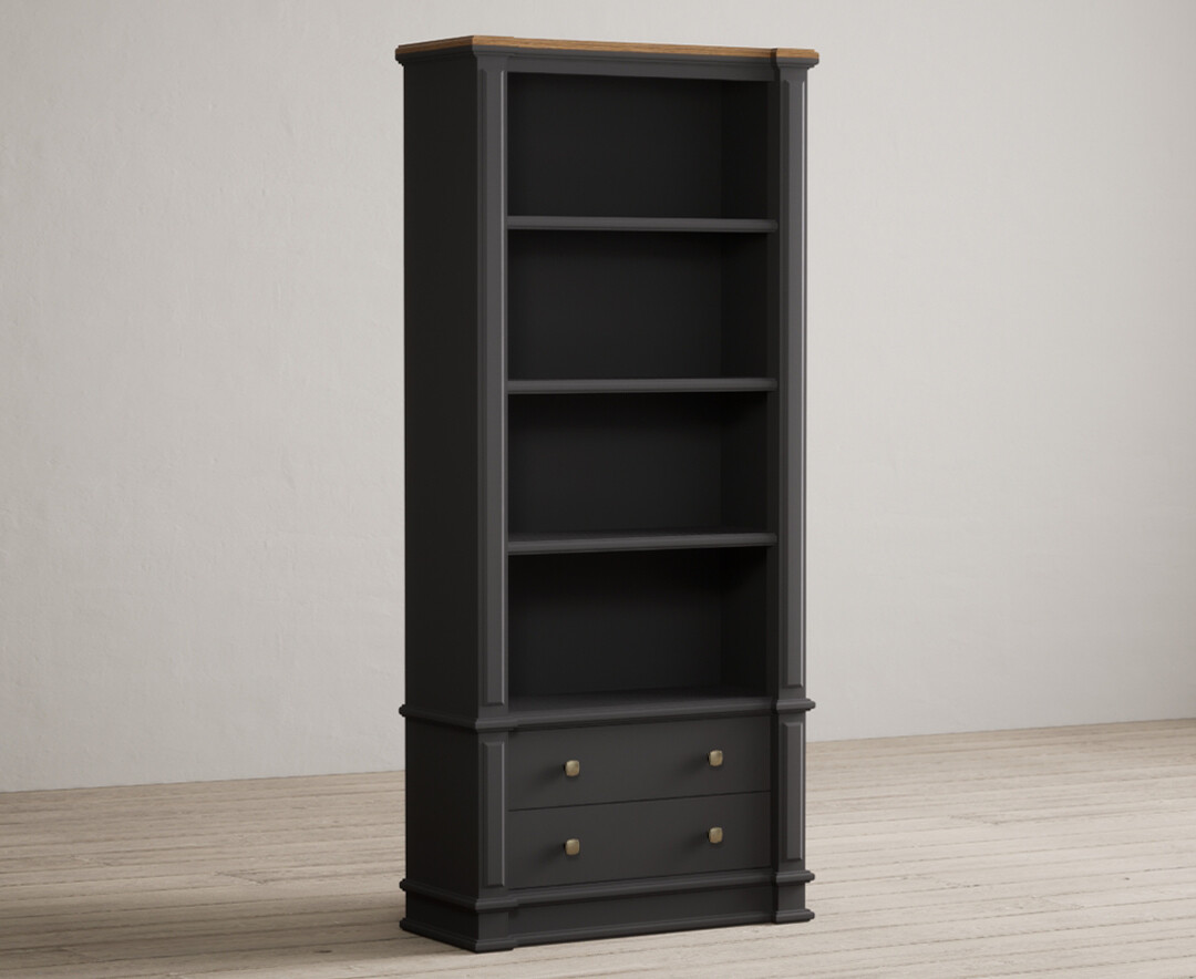 Photo 1 of Lawson oak and charcoal grey painted tall bookcase