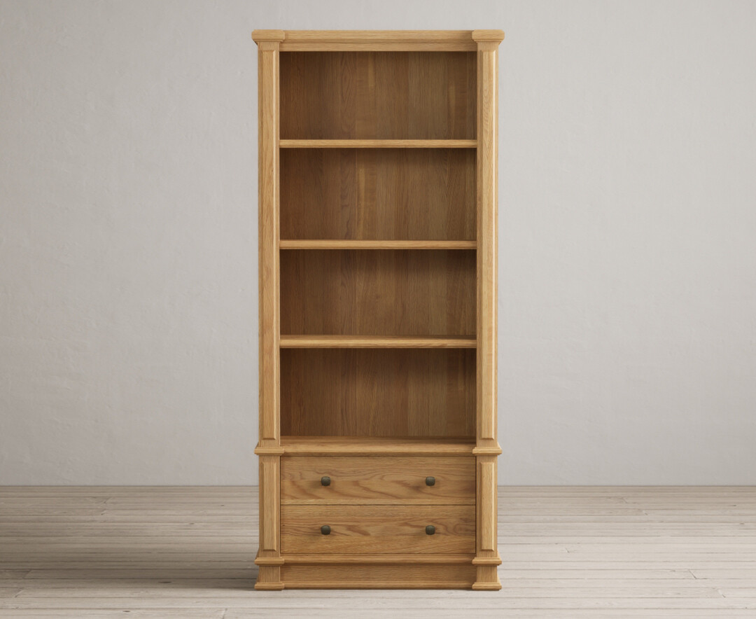 Product photograph of Lawson Solid Oak Tall Bookcase from Oak Furniture Superstore