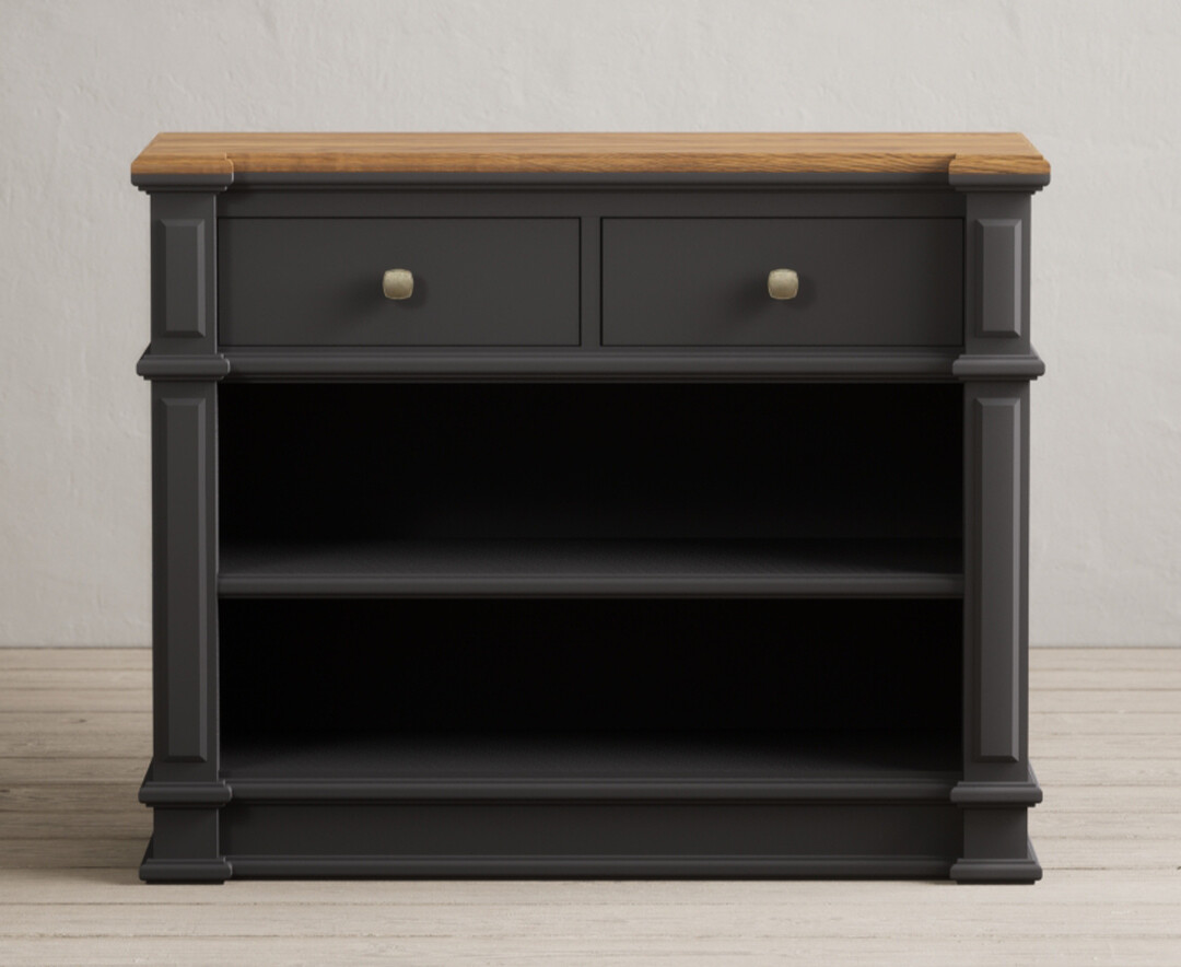 Product photograph of Lawson Oak And Charcoal Grey Painted Console Table from Oak Furniture Superstore