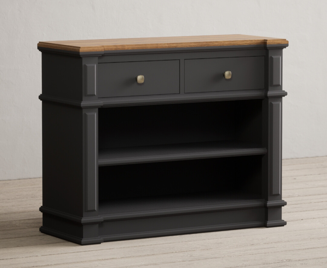 Photo 1 of Lawson oak and charcoal grey painted console table