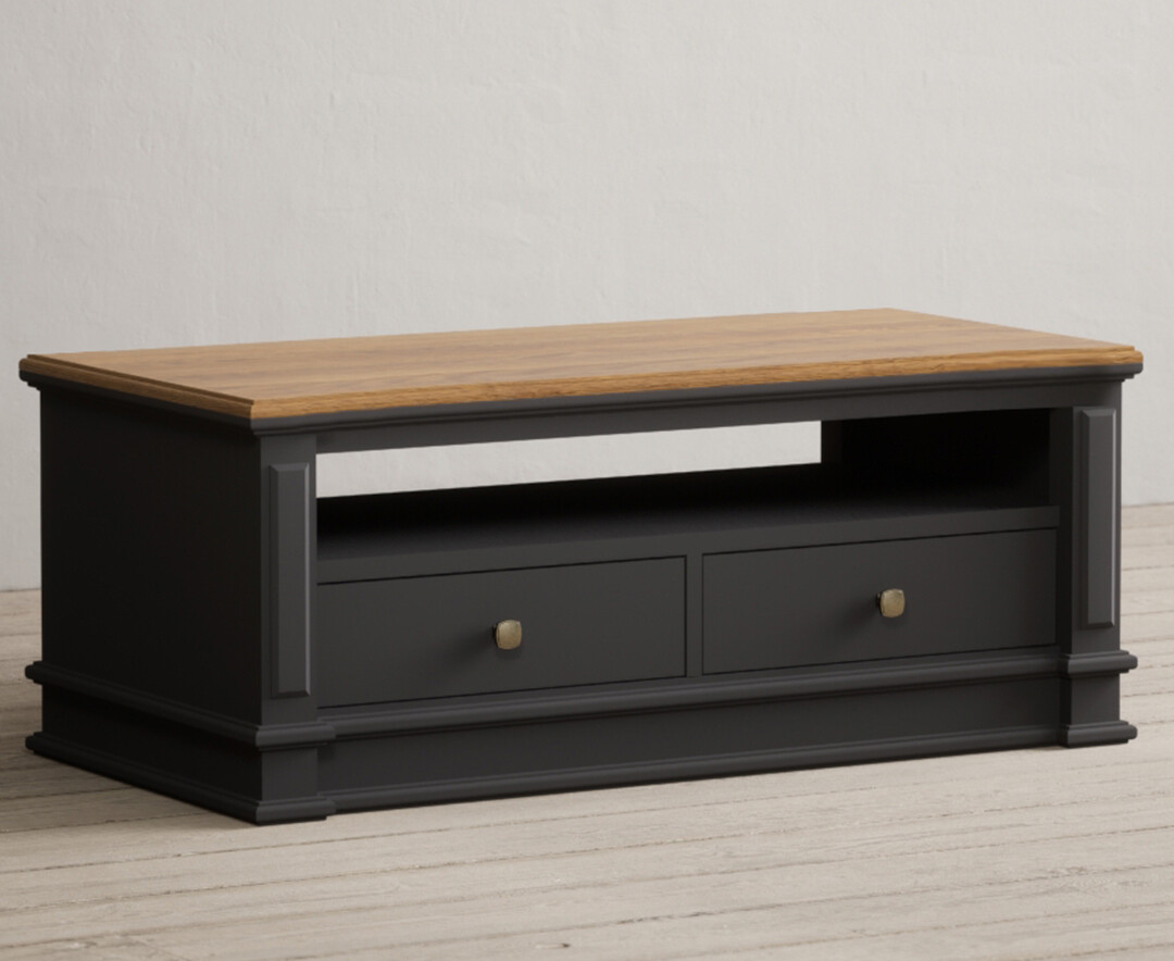 Product photograph of Lawson Oak And Charcoal Grey Painted Coffee Table from Oak Furniture Superstore.