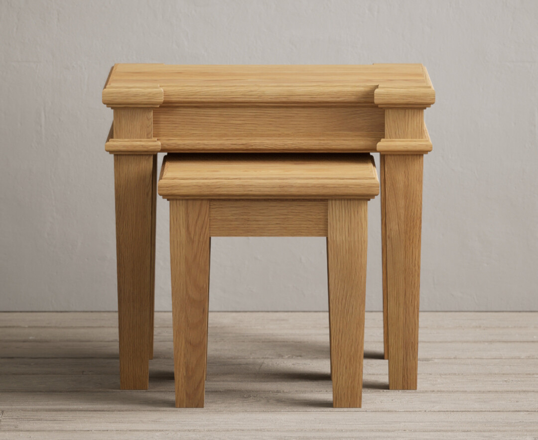 Product photograph of Lawson Solid Oak Nest Of Tables from Oak Furniture Superstore