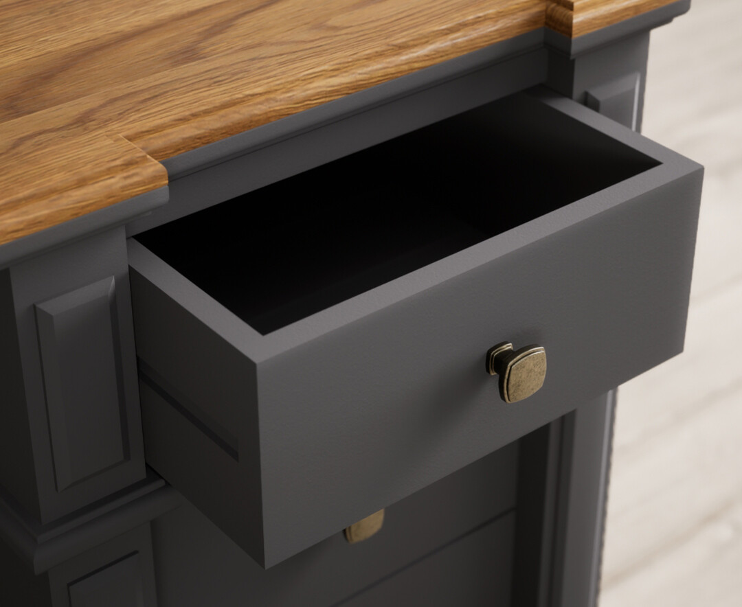 Photo 2 of Lawson oak and charcoal grey painted 5 drawer tallboy