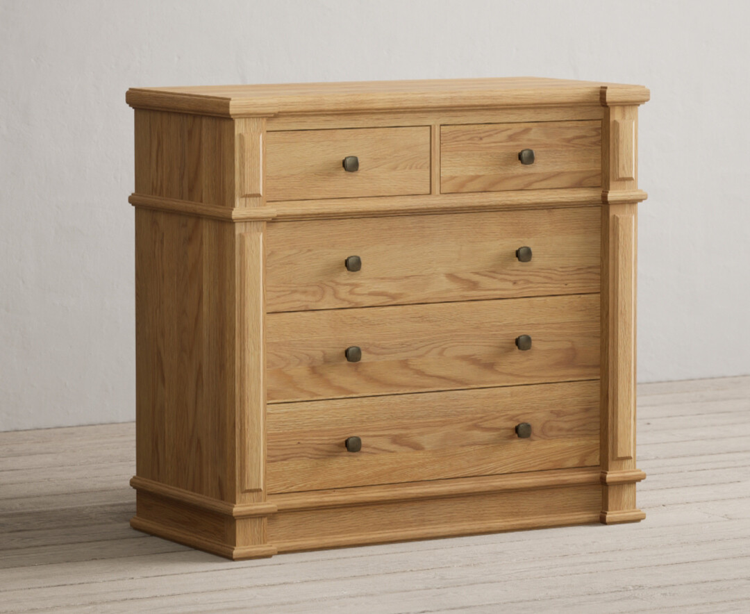 Photo 1 of Lawson solid oak 2 over 3 chest of drawers