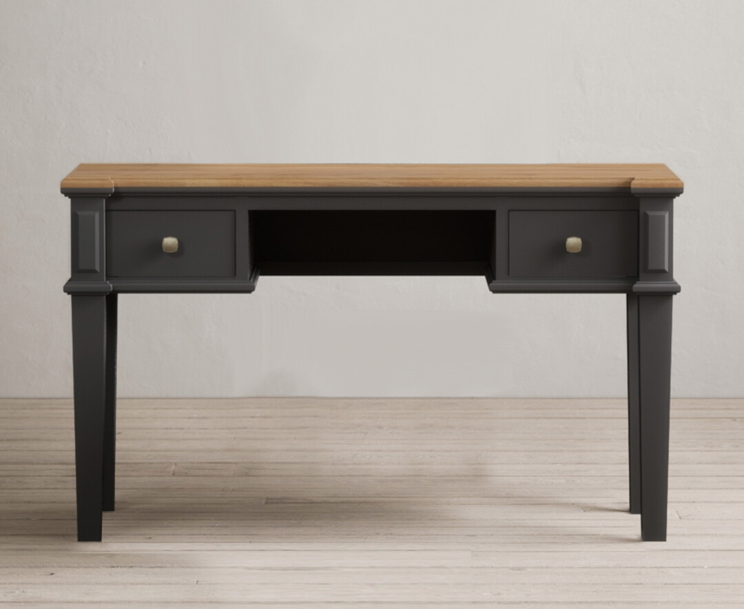 Product photograph of Lawson Oak And Charcoal Grey Painted Dressing Table from Oak Furniture Superstore