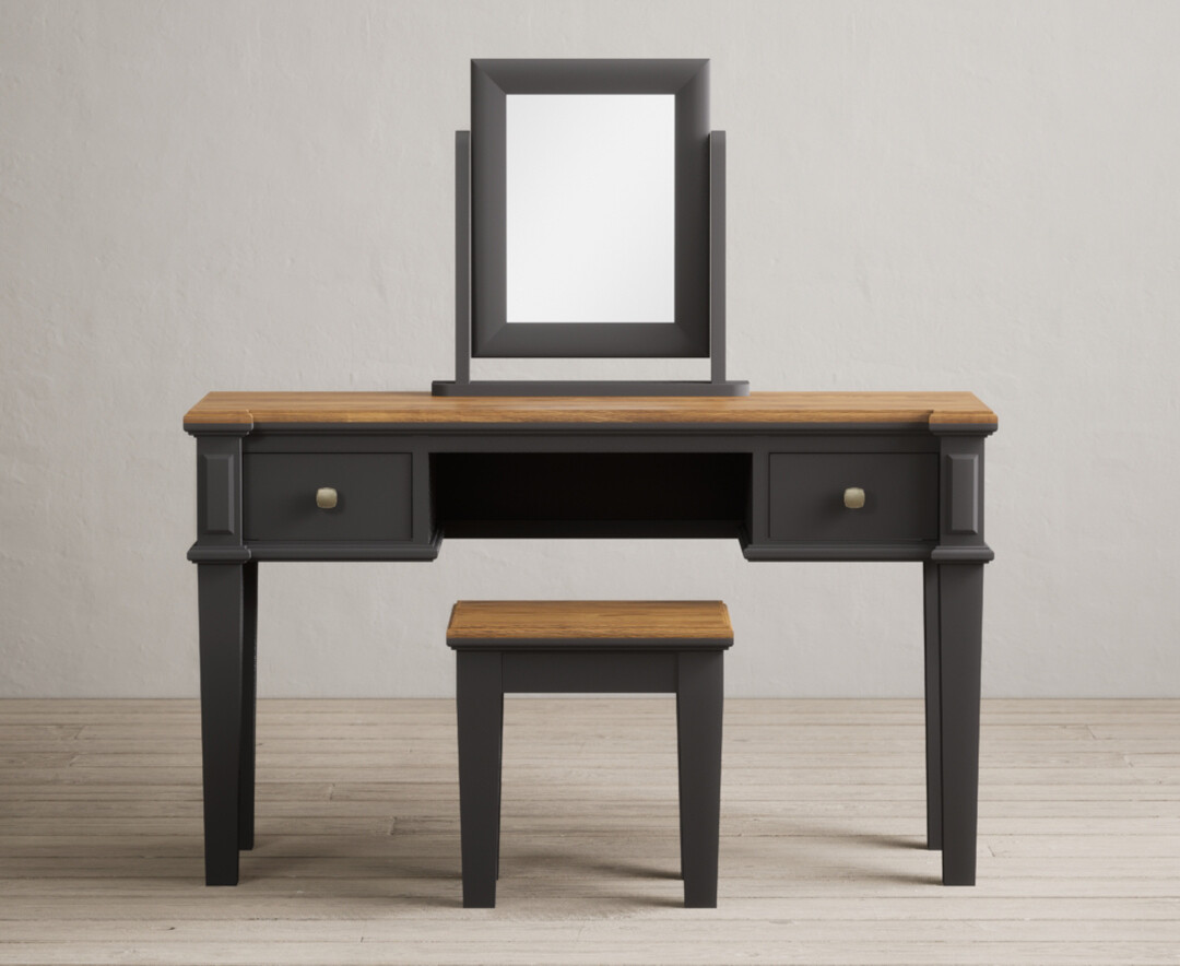 Photo 1 of Lawson oak and charcoal grey painted dressing table set