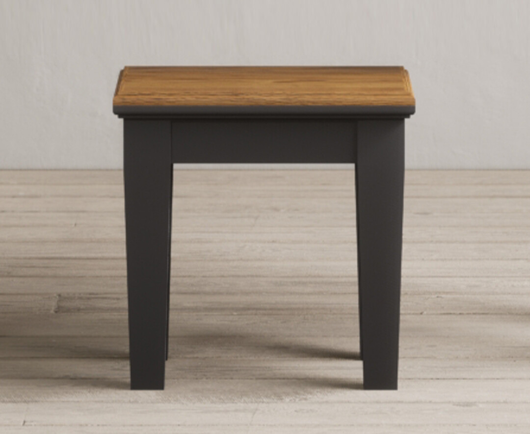 Product photograph of Lawson Oak And Charcoal Grey Painted Dressing Table Stool from Oak Furniture Superstore