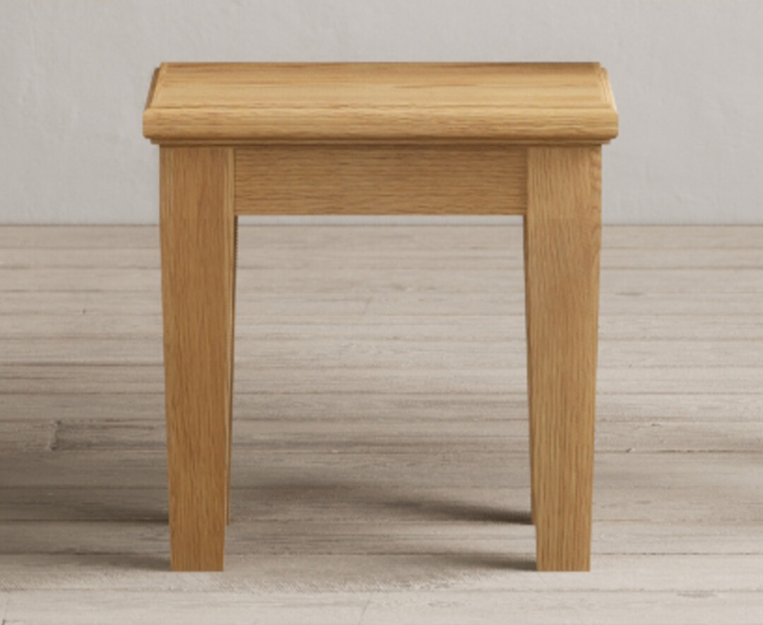 Product photograph of Lawson Solid Oak Dressing Table Stool from Oak Furniture Superstore