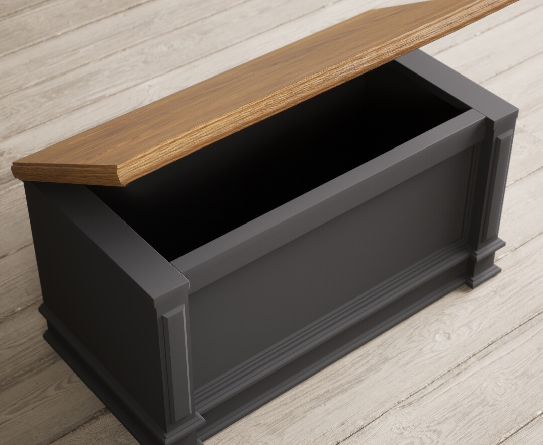 Photo 2 of Lawson oak and charcoal grey painted blanket box