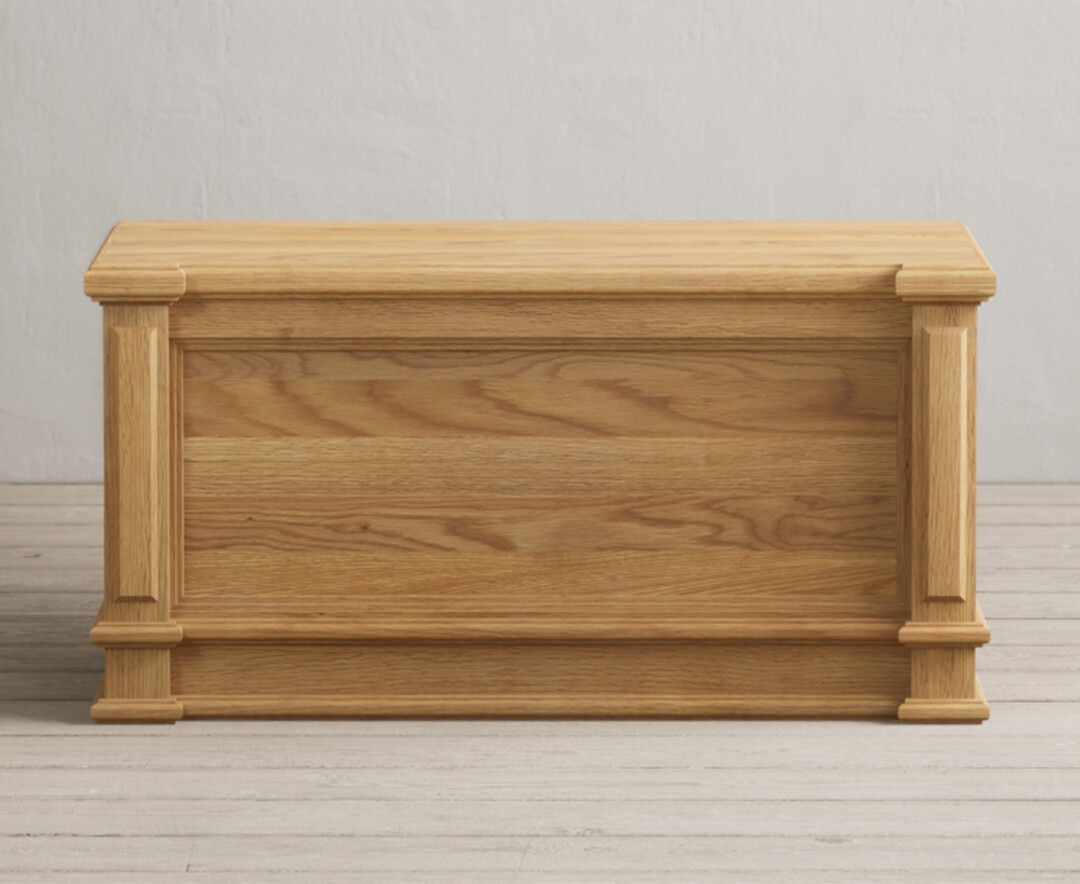 Product photograph of Lawson Solid Oak Blanket Box from Oak Furniture Superstore
