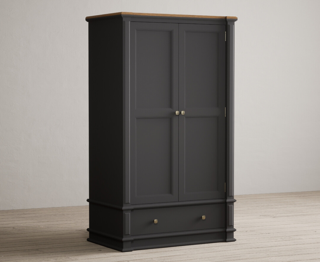 Photo 1 of Lawson oak and charcoal grey painted double wardrobe