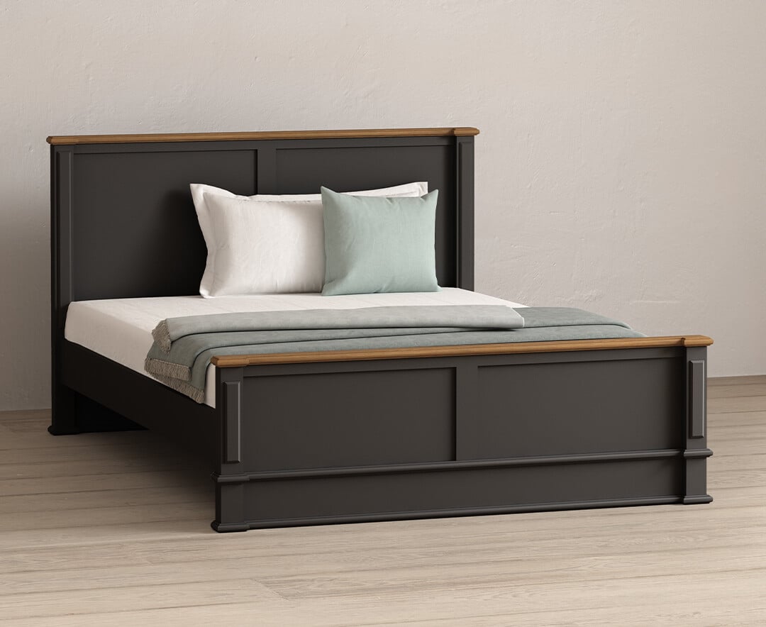 Lawson Oak and Charcoal Grey Painted Kingsize Bed