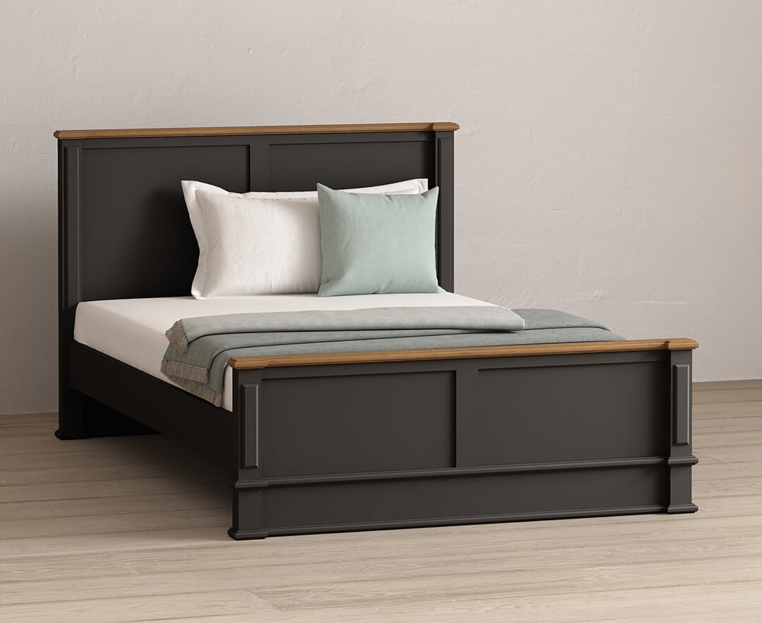 Lawson Oak and Charcoal Grey Painted Double Bed