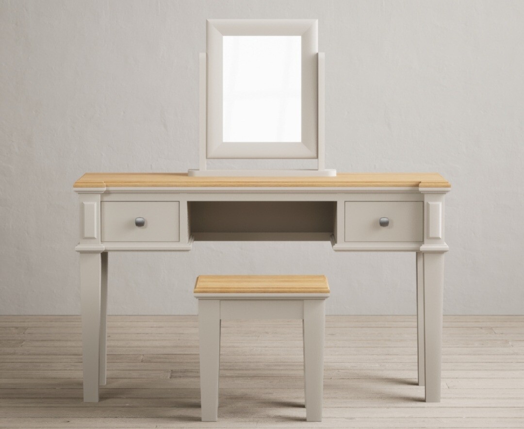 Lawson Oak And Soft White Painted Dressing Table Set