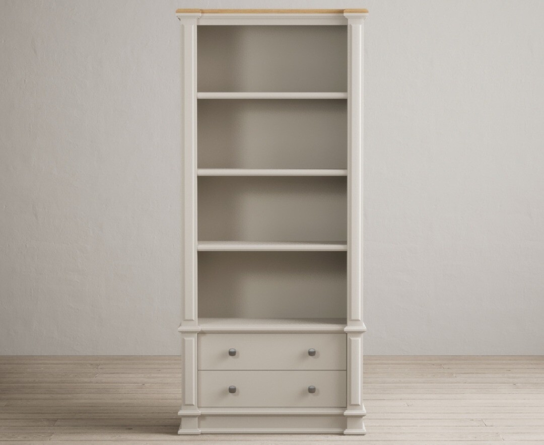 Lawson Oak And Soft White Painted Tall Bookcase