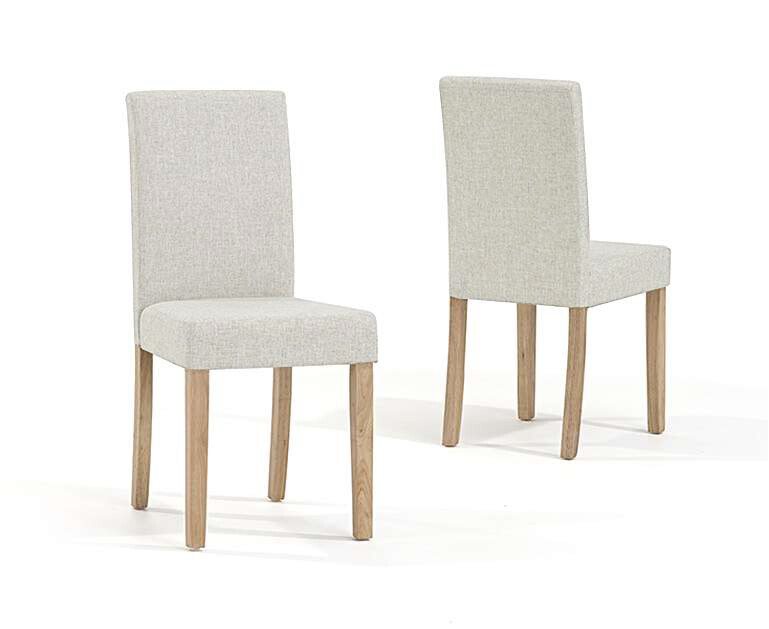 Product photograph of Lila Natural Fabric Dining Chairs from Oak Furniture Superstore