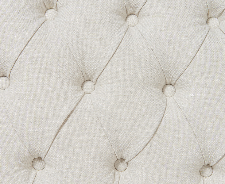 Photo 3 of Eva chesterfield ivory linen fabric three-seater sofa