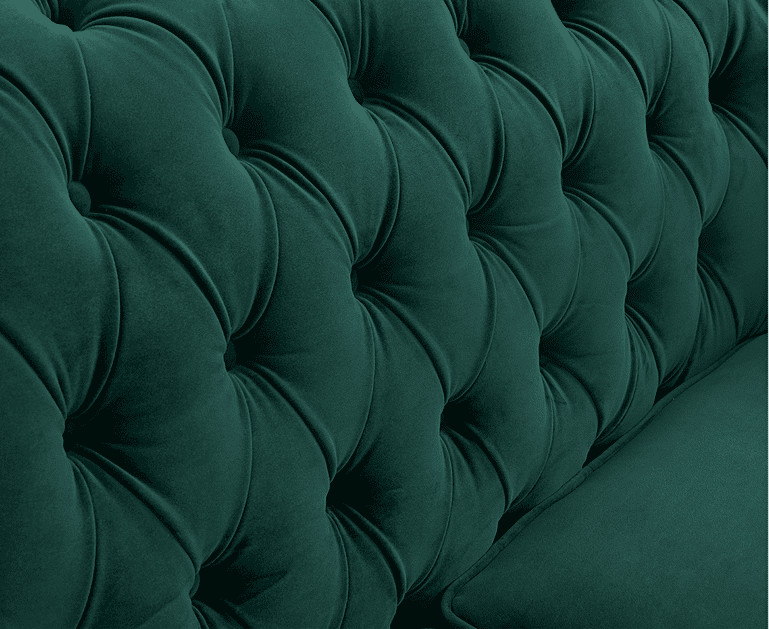 Photo 3 of Eva chesterfield green velvet three-seater sofa