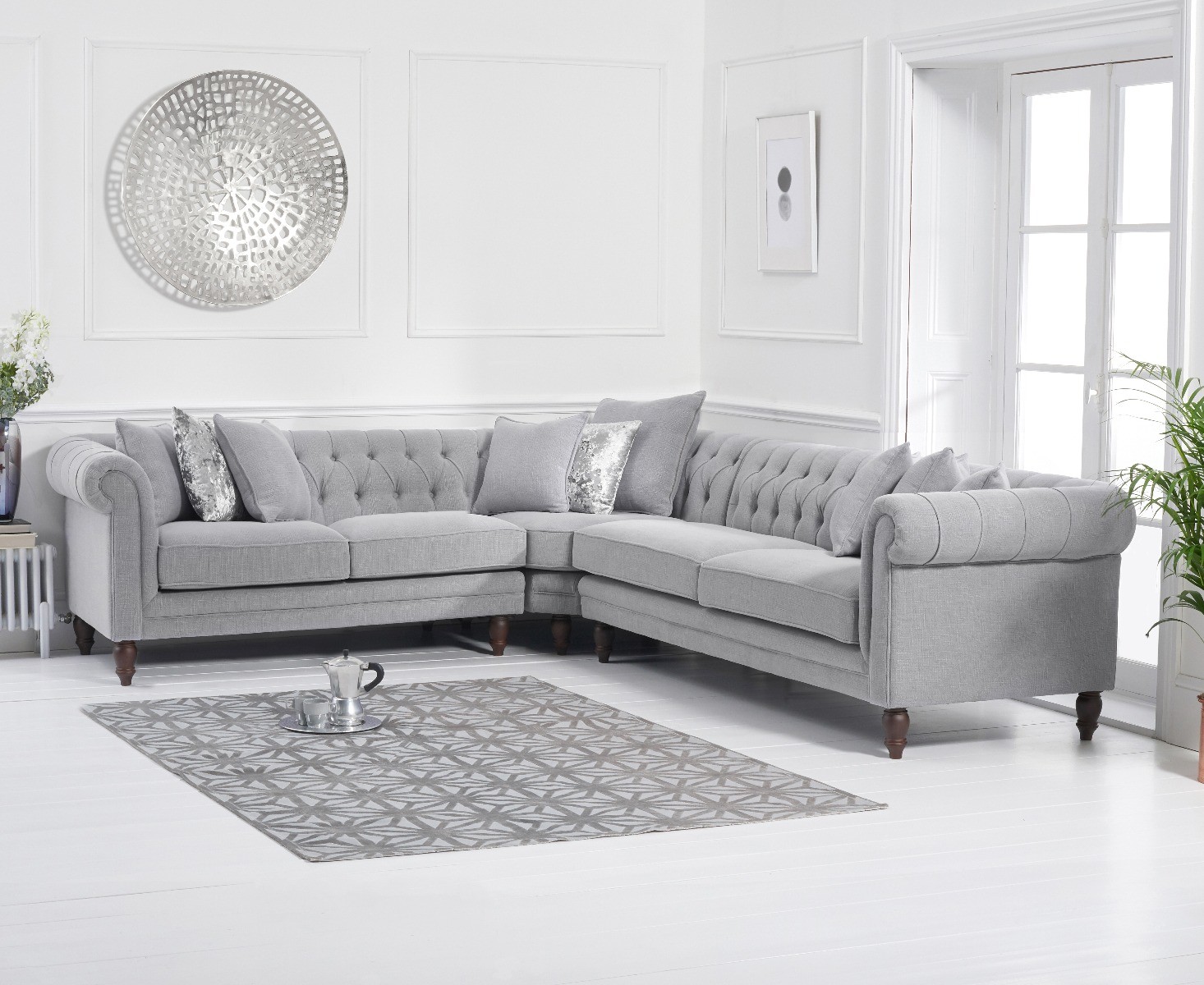 Product photograph of Bromley Medium Grey Linen Sofa from Oak Furniture Superstore