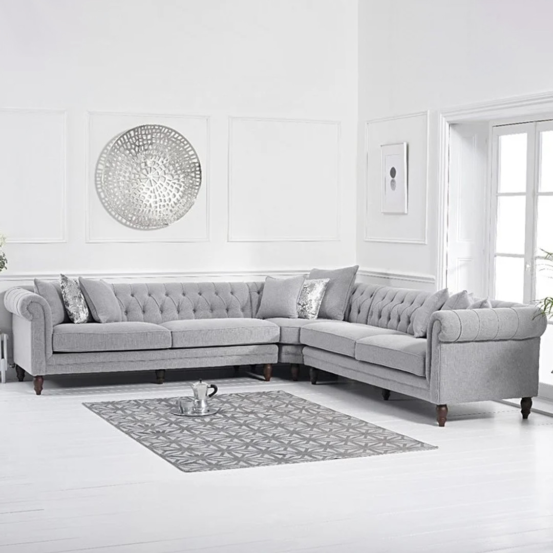 Photo 4 of Bromley large grey linen corner sofa