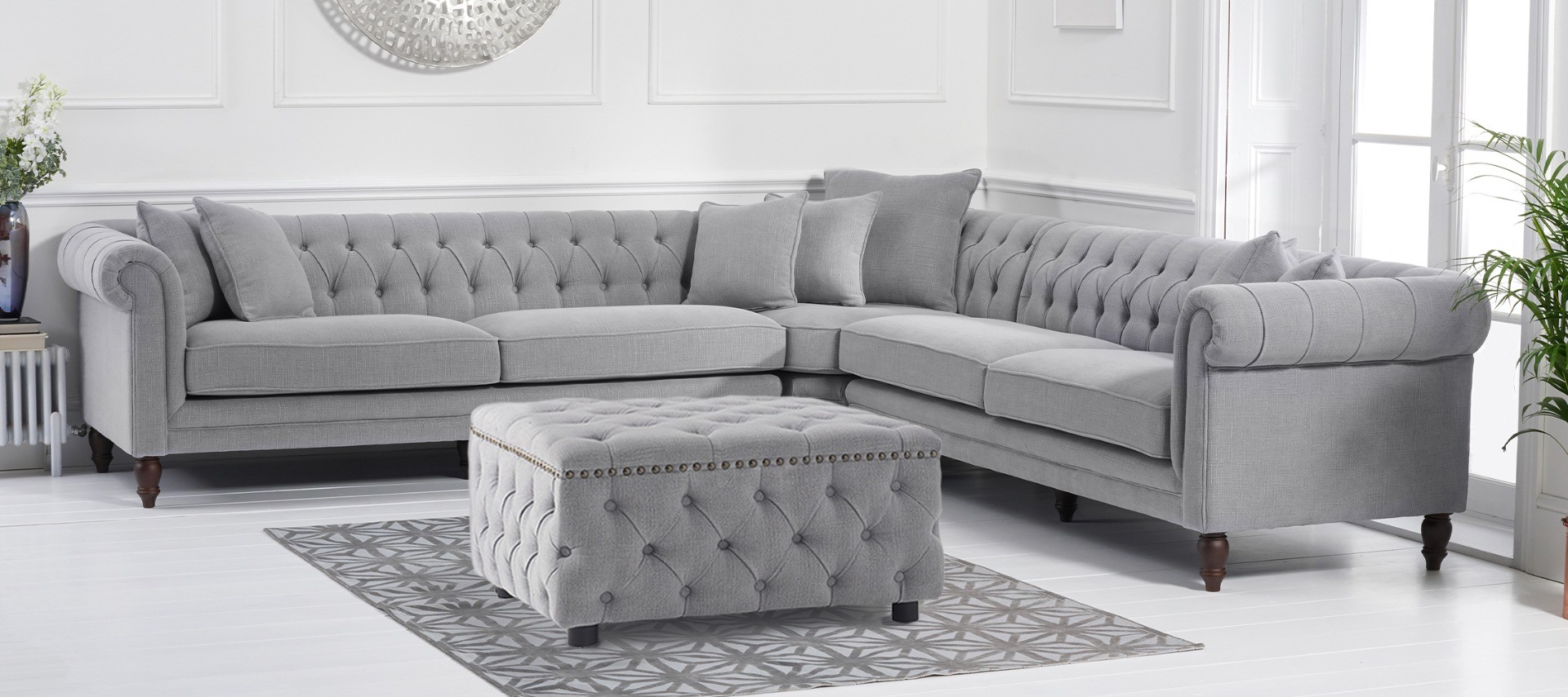 Photo 3 of Bromley large grey linen corner sofa