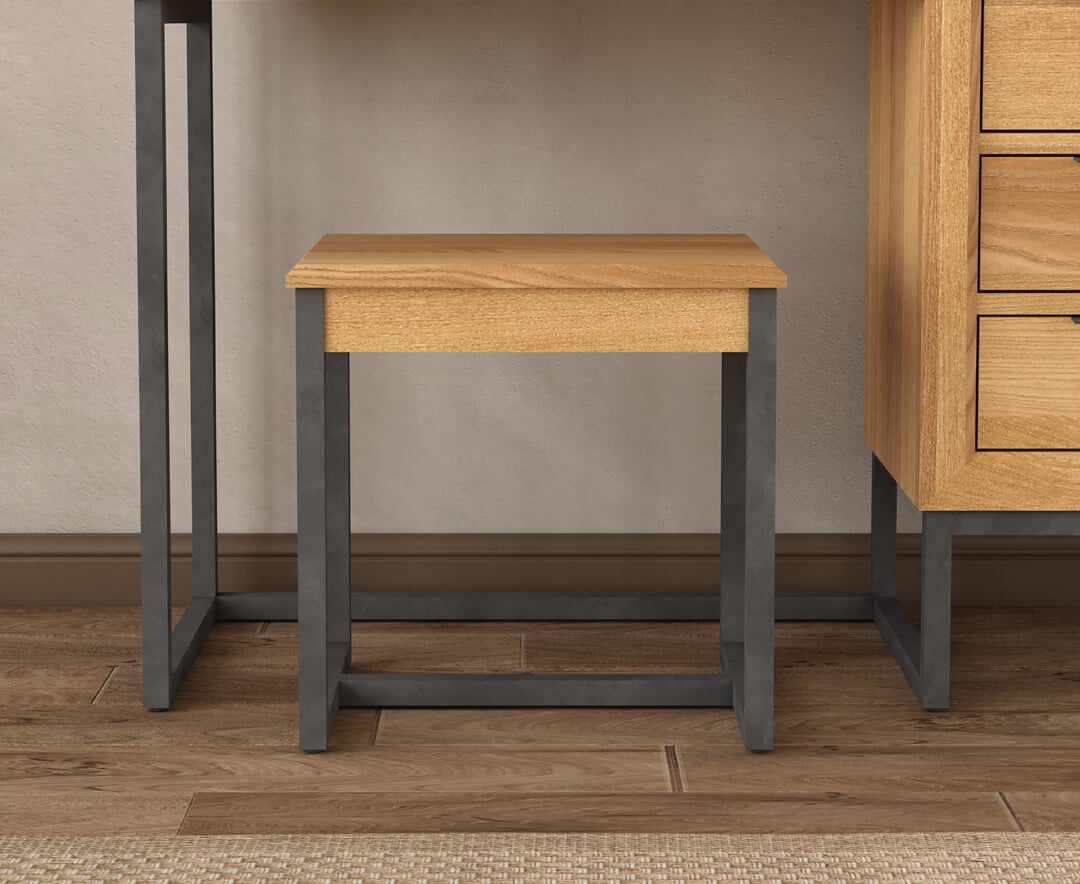 Loft Solid Oak Dressing Table Stool