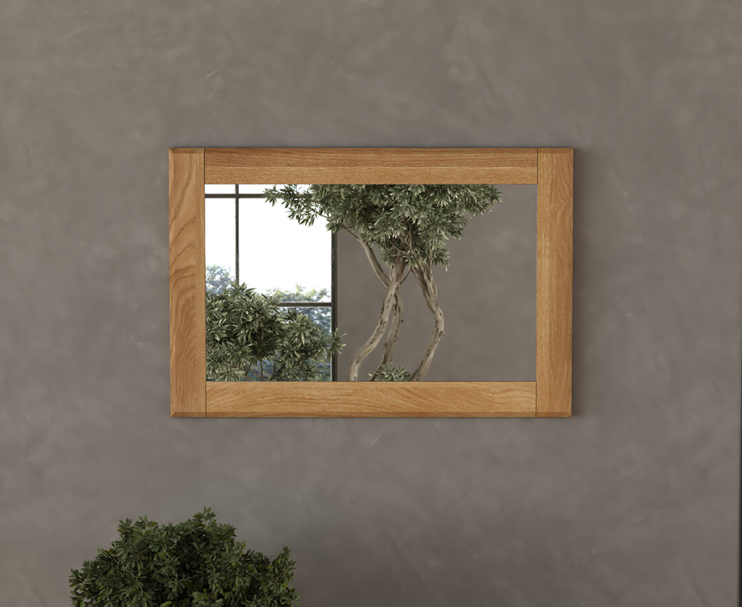 Product photograph of Loft Solid Oak Wall Mirror from Oak Furniture Superstore