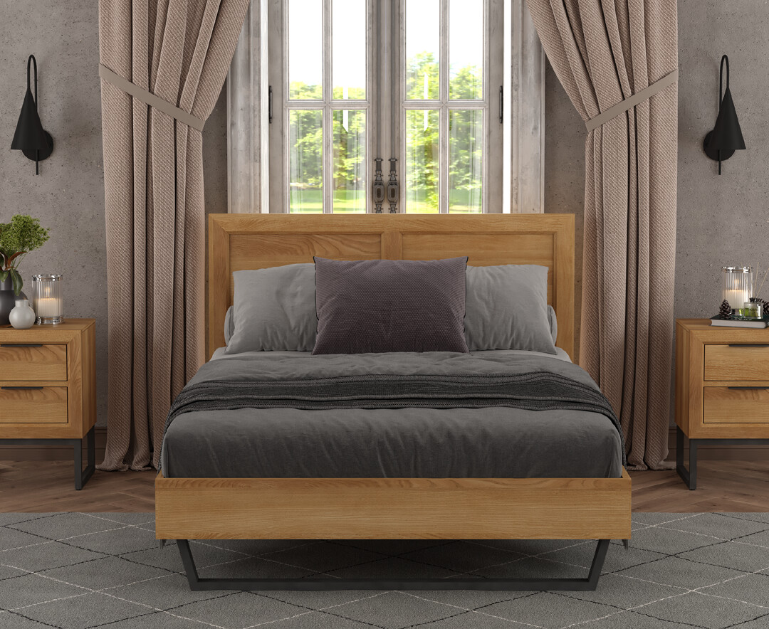 Loft Solid Oak Double Bed