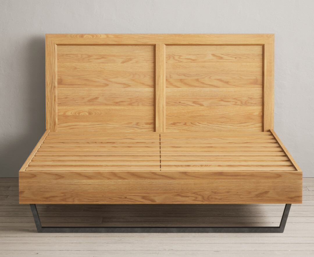 Product photograph of Loft Solid Oak Kingsize Bed from Oak Furniture Superstore.