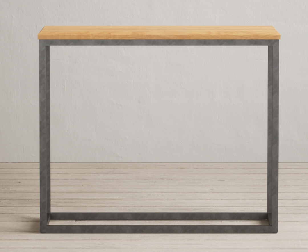 Product photograph of Loft Solid Oak Console Table from Oak Furniture Superstore