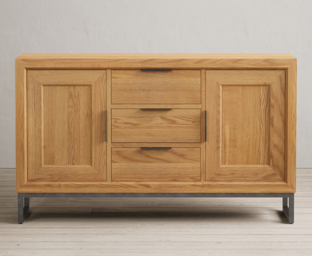 Product photograph of Loft Solid Oak Large Sideboard from Oak Furniture Superstore