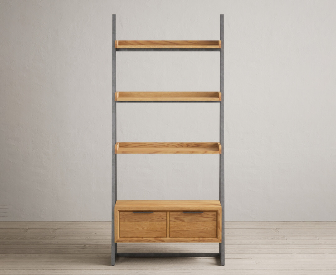 Product photograph of Loft Solid Oak Open Bookcase from Oak Furniture Superstore