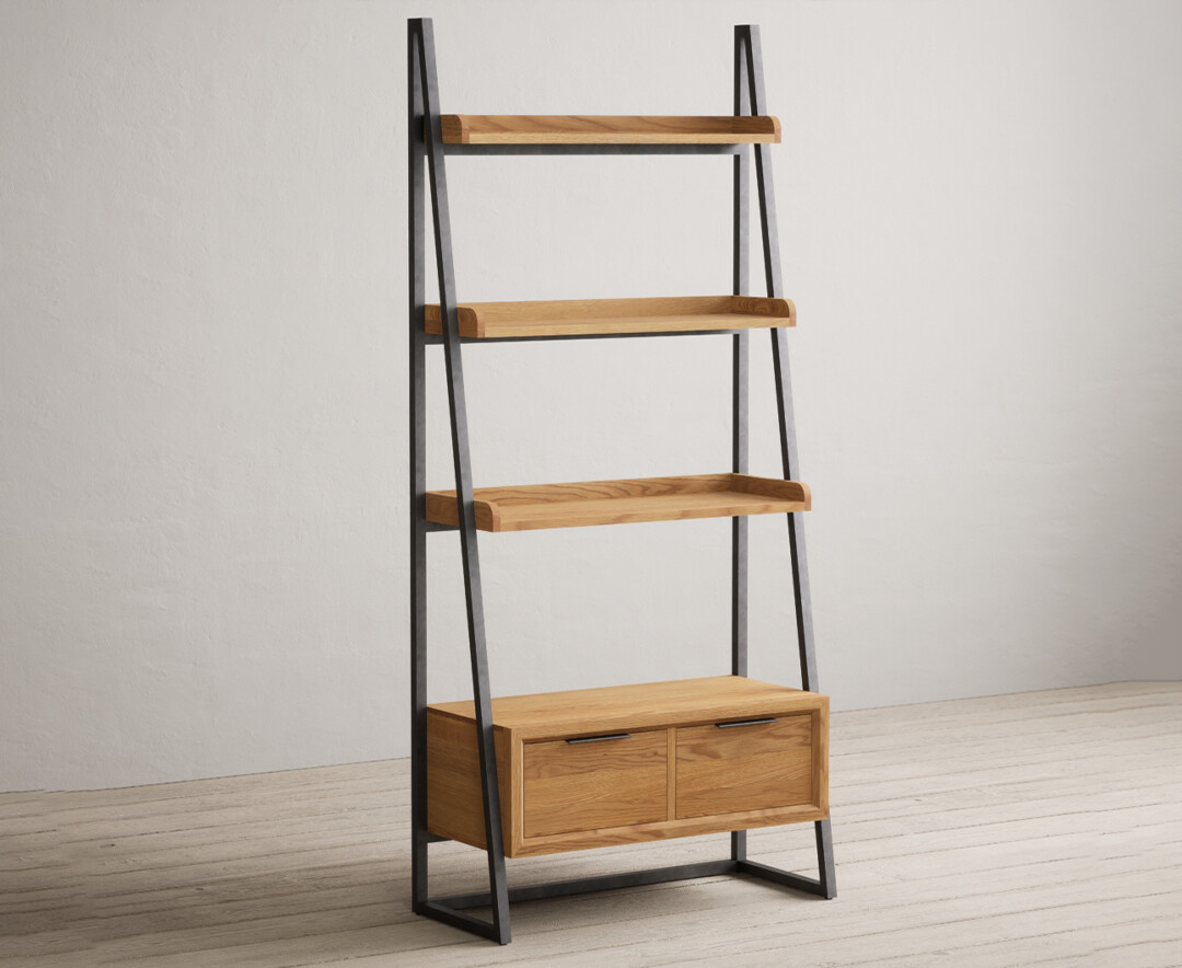 Product photograph of Loft Solid Oak Open Bookcase from Oak Furniture Superstore.