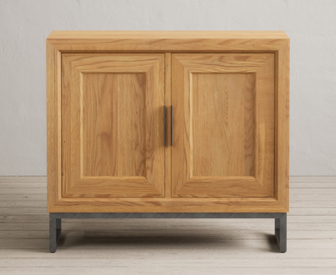 Product photograph of Loft Solid Oak Small Sideboard from Oak Furniture Superstore