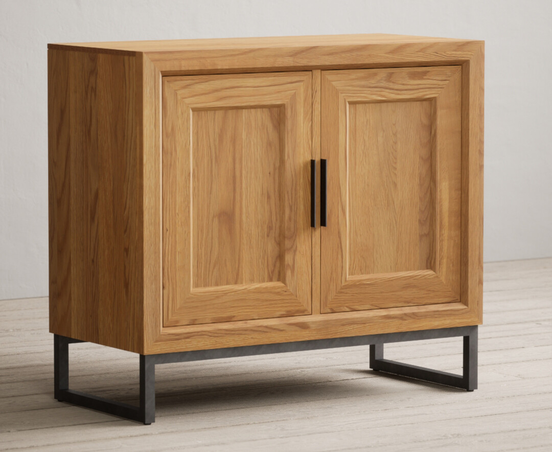 Product photograph of Loft Solid Oak Small Sideboard from Oak Furniture Superstore.