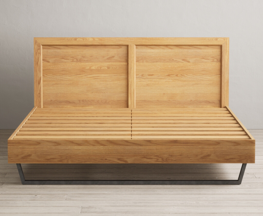 Product photograph of Loft Solid Oak Super King Size Bed from Oak Furniture Superstore.