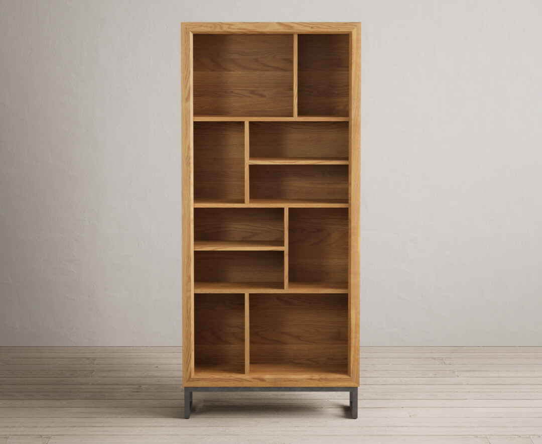 Product photograph of Loft Solid Oak Tall Bookcase from Oak Furniture Superstore