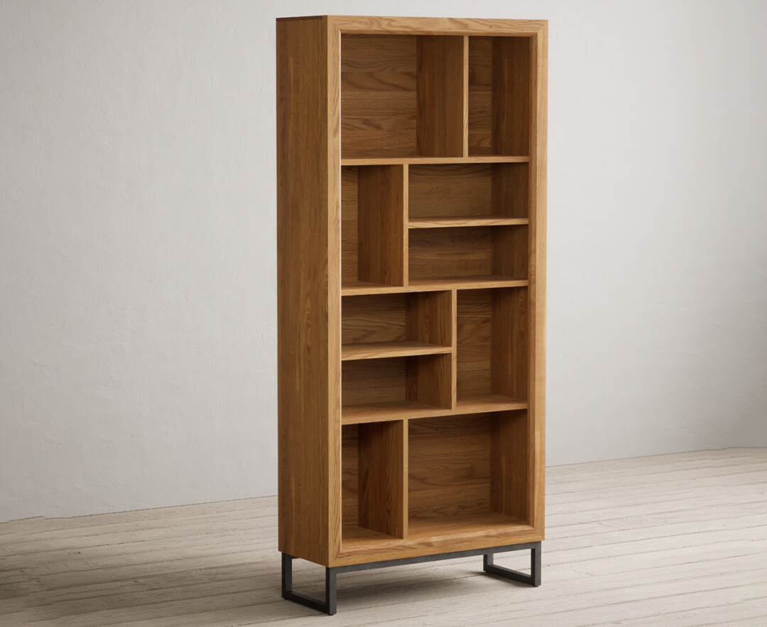 Product photograph of Loft Solid Oak Tall Bookcase from Oak Furniture Superstore.