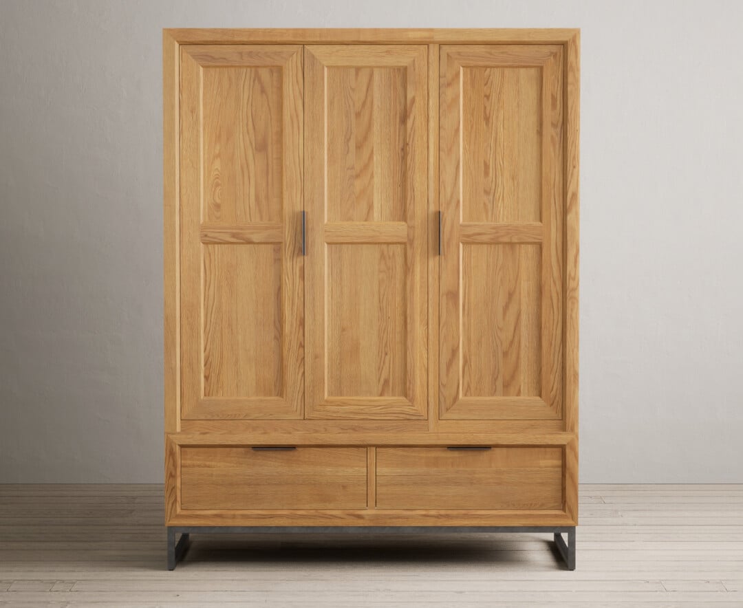 Loft Solid Oak Triple Wardrobe