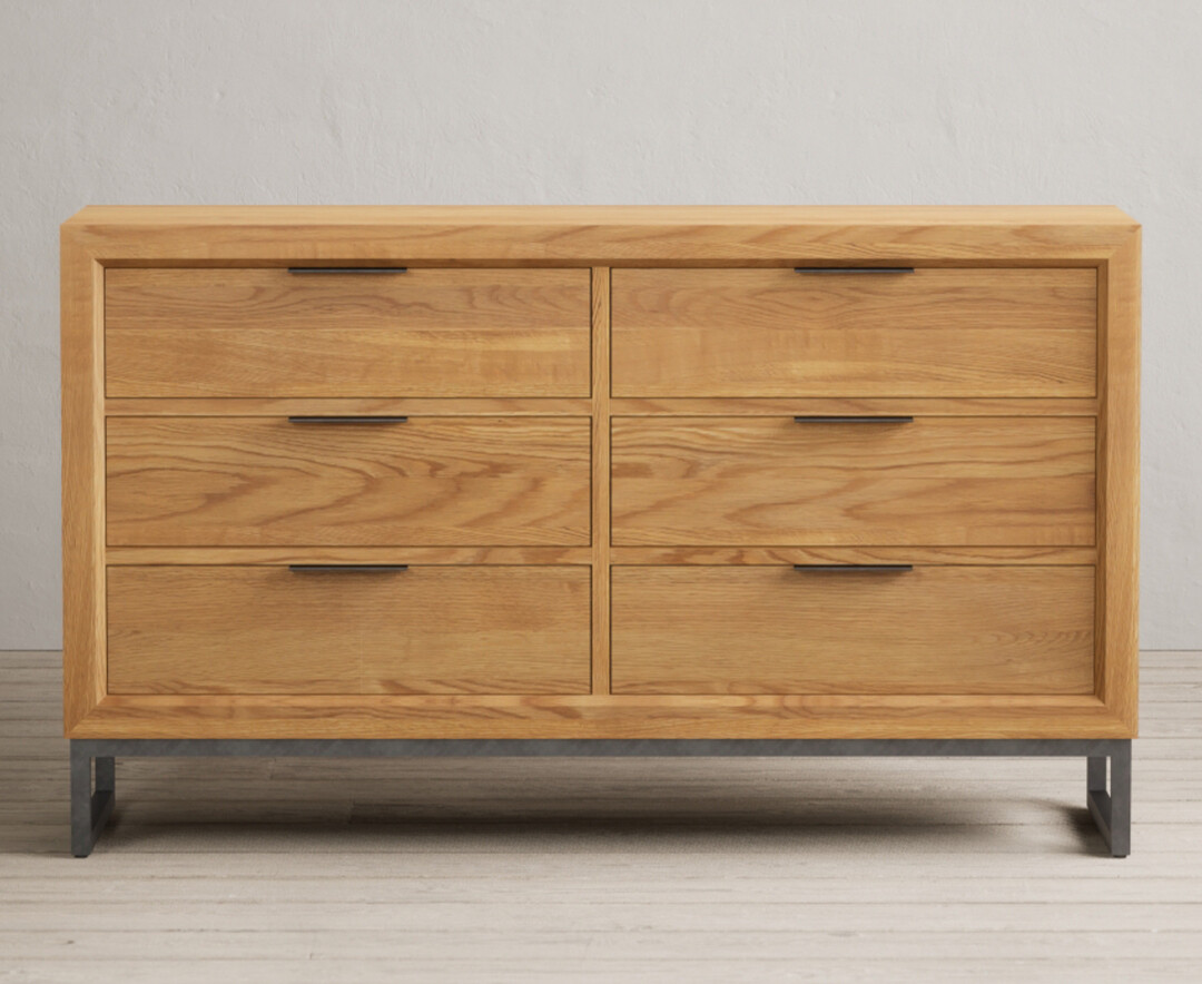 Loft Solid Oak Wide Chest Of Drawers