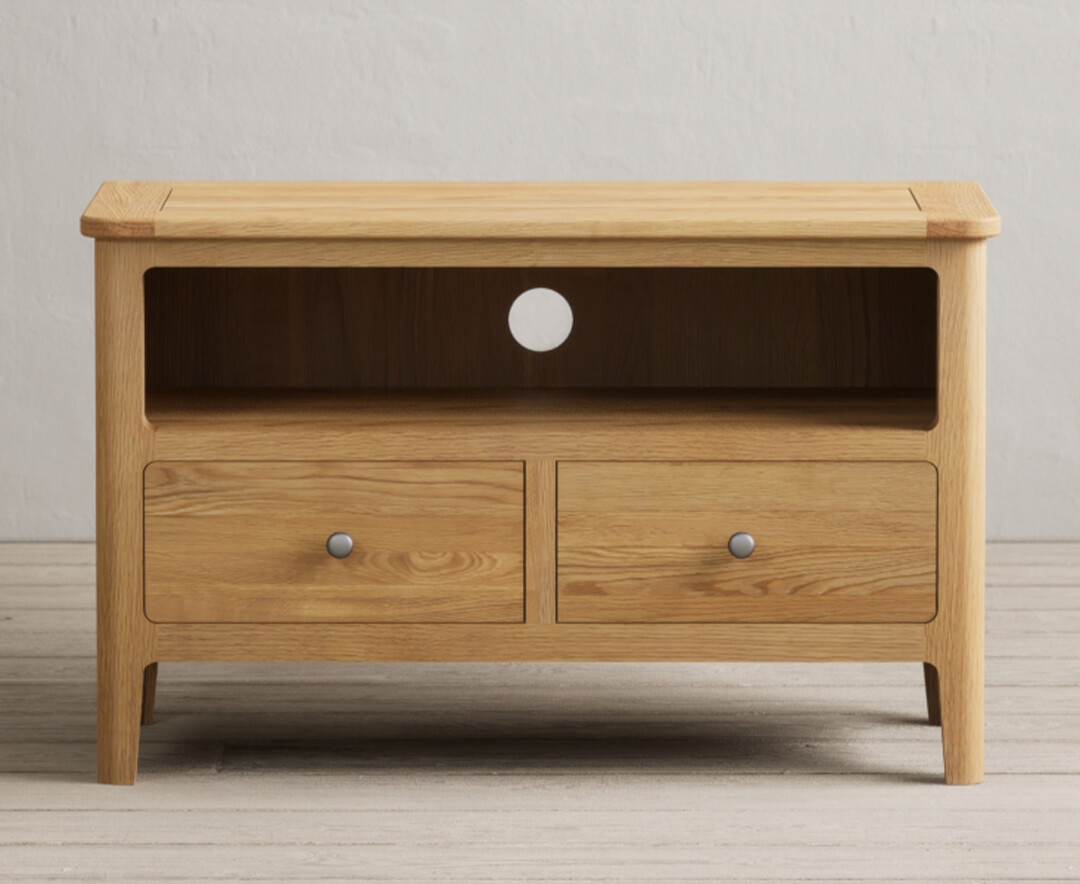 Product photograph of Loxton Solid Oak Small Tv Cabinet from Oak Furniture Superstore