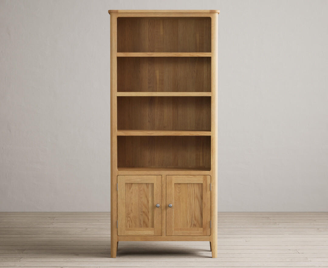 Product photograph of Loxton Solid Oak Tall Bookcase from Oak Furniture Superstore